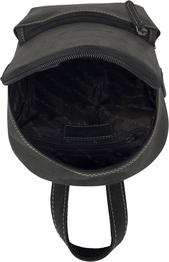 Arrigo rugzak dames klein leren rugzak buffelleer zwart - Arrigo Leather Goods