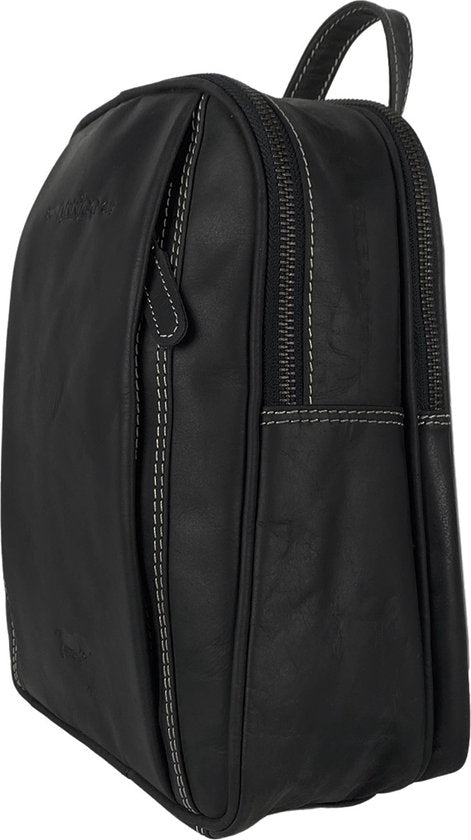 Arrigo rugzak dames rugzakje klein leer buffelleer zwart - Arrigo Leather Goods