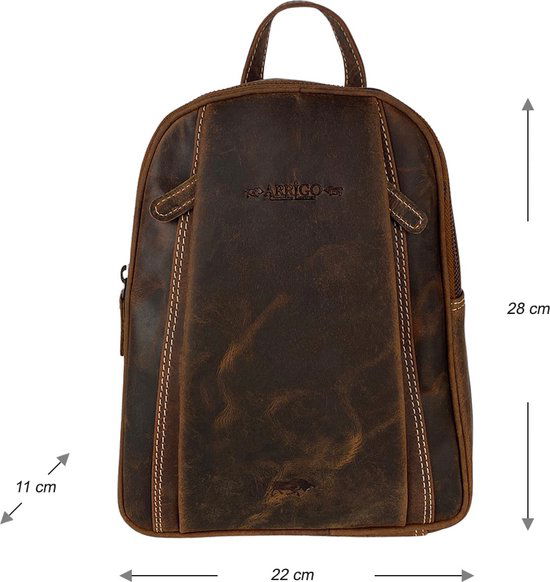Arrigo rugzak rugzak dames rugzakje klein leer cognac lichtbruin - Arrigo Leather Goods