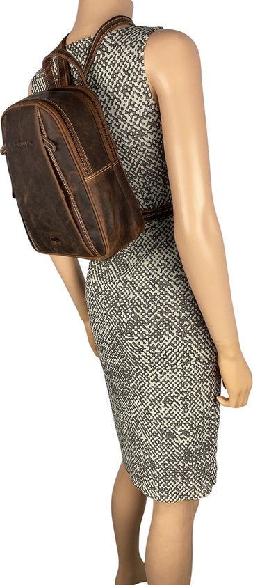 Arrigo rugzak rugzak dames rugzakje klein leer cognac lichtbruin - Arrigo Leather Goods