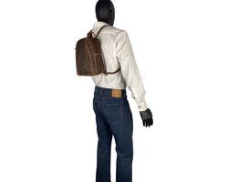 Arrigo rugzak rugzak dames rugzakje klein leer cognac lichtbruin - Arrigo Leather Goods