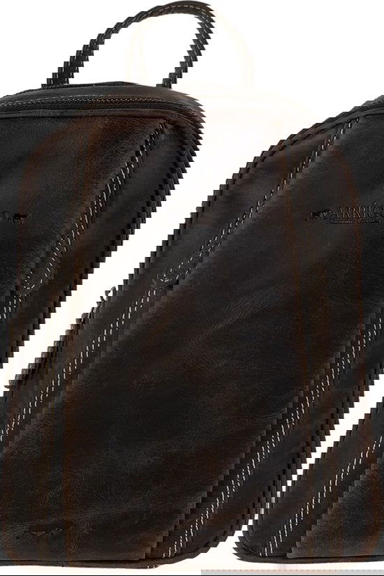 Arrigo rugzak rugzak dames rugzakje klein leer donkerbruin - Arrigo Leather Goods