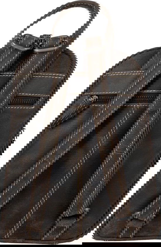 Arrigo rugzak rugzak dames rugzakje klein leer donkerbruin - Arrigo Leather Goods