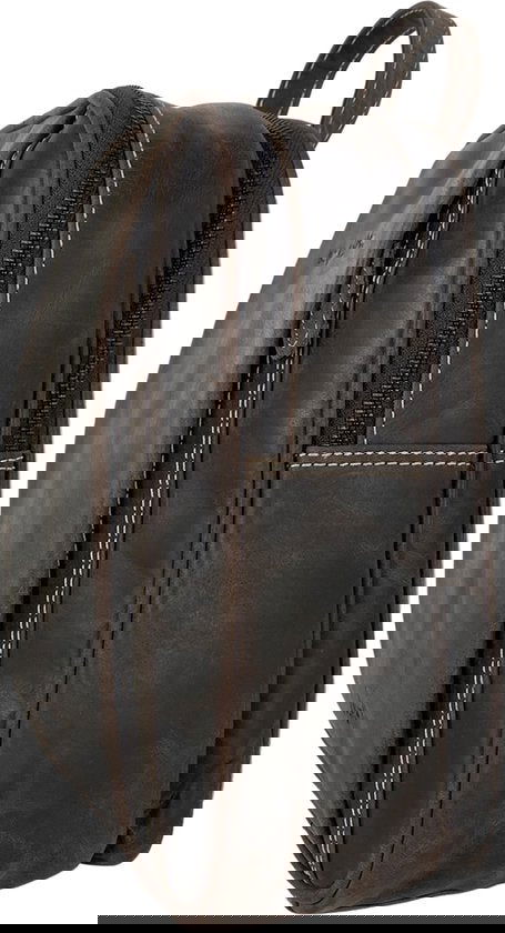 Arrigo rugzak rugzak dames rugzakje klein leer donkerbruin - Arrigo Leather Goods