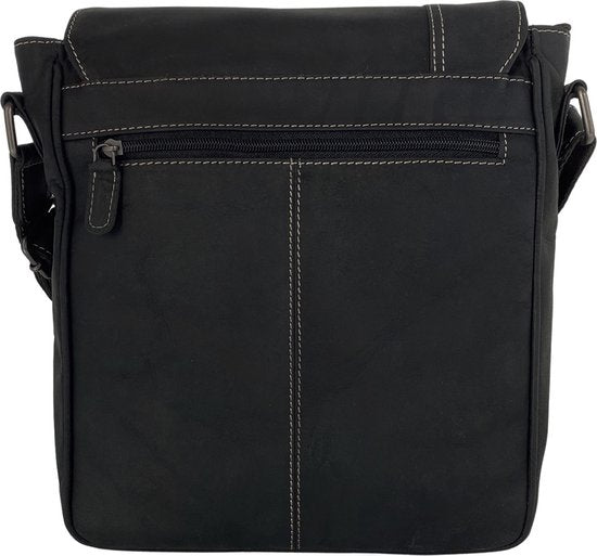 Arrigo schoudertas crossbody tas Buffelleer zwart - Arrigo Leather Goods