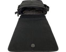 Arrigo schoudertas crossbody tas Buffelleer zwart - Arrigo Leather Goods