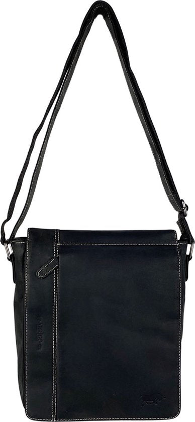 Arrigo schoudertas crossbody tas Buffelleer zwart - Arrigo Leather Goods