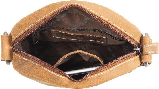 Arrigo schoudertas heren crossbody schoudertasje Buffelleer Cognac - Arrigo Leather Goods