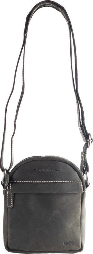 Arrigo schoudertas heren crossbody schoudertasje Buffelleer zwart - Arrigo Leather Goods