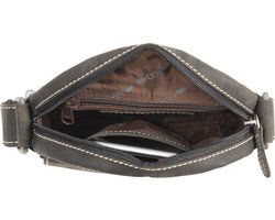 Arrigo schoudertas heren crossbody schoudertasje Buffelleer zwart - Arrigo Leather Goods