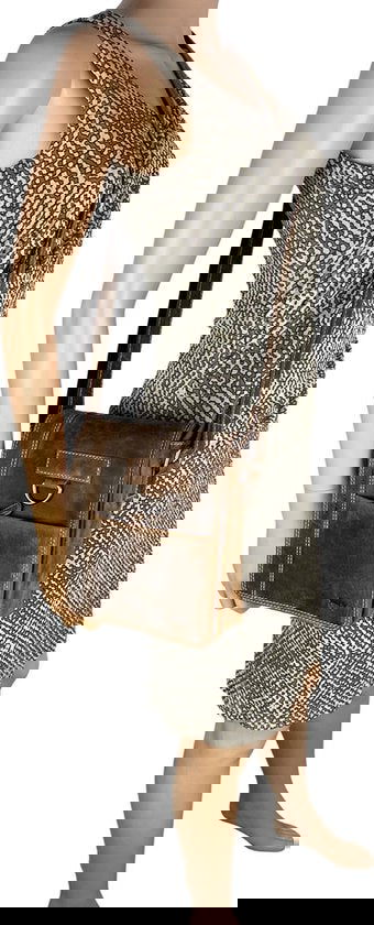 Arrigo schoudertas tassen crossbody Buffeleer cognac - Arrigo Leather Goods