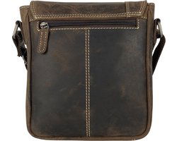 Arrigo schoudertas tassen crossbody buffelleer donkerbruin - Arrigo Leather Goods