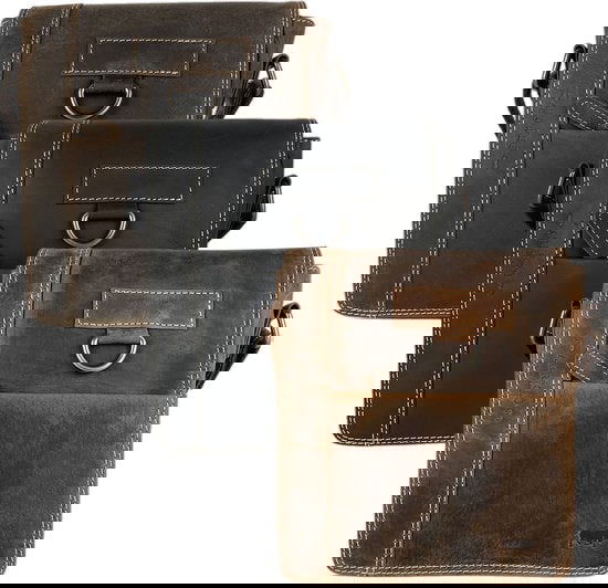 Arrigo schoudertas tassen crossbody buffelleer donkerbruin - Arrigo Leather Goods