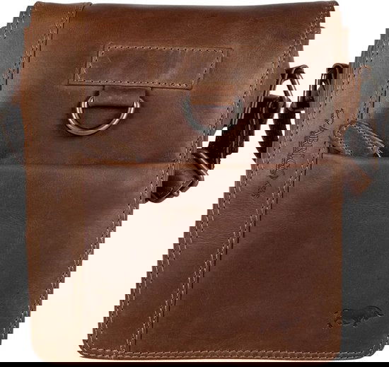 Arrigo schoudertas tassen crossbody leer cognac - Arrigo Leather Goods