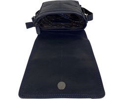 Arrigo schoudertas tassen crossbody leer donkerblauw - Arrigo Leather Goods