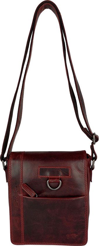 Arrigo schoudertas tassen crossbody leer rood - Arrigo Leather Goods