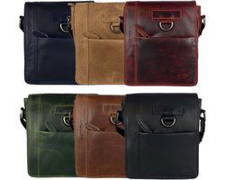 Arrigo schoudertas tassen crossbody leer rood - Arrigo Leather Goods