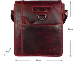Arrigo schoudertas tassen crossbody leer rood - Arrigo Leather Goods