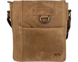 Arrigo schoudertas tassen crossbody leer taupe - Arrigo Leather Goods
