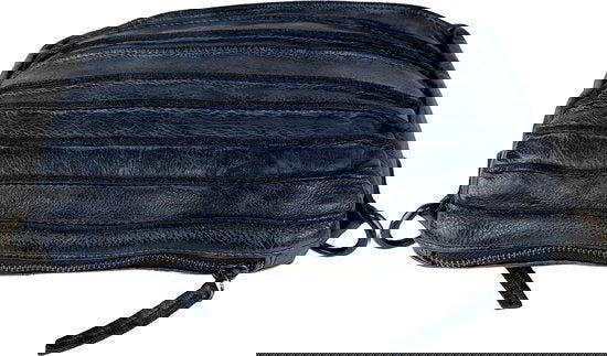 Arrigo schoudertasje dames klein crossbody tas dames gewassen leer blauw - Arrigo Leather Goods