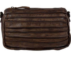 Arrigo schoudertasje dames klein crossbody tas dames gewassen leer bruin - Arrigo Leather Goods