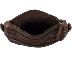 Arrigo schoudertasje dames klein crossbody tas dames gewassen leer bruin - Arrigo Leather Goods
