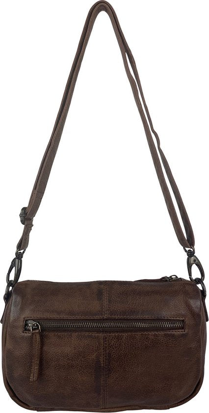 Arrigo schoudertasje dames klein crossbody tas dames gewassen leer bruin - Arrigo Leather Goods