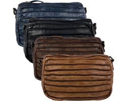 Arrigo schoudertasje dames klein crossbody tas dames gewassen leer bruin - Arrigo Leather Goods