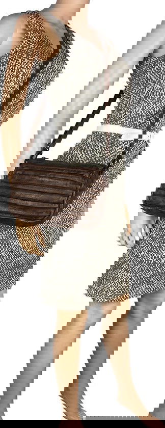 Arrigo schoudertasje dames klein crossbody tas dames gewassen leer bruin - Arrigo Leather Goods