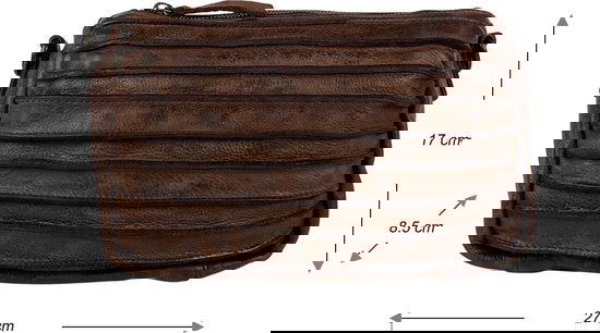 Arrigo schoudertasje dames klein crossbody tas dames gewassen leer bruin - Arrigo Leather Goods