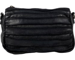 Arrigo schoudertasje dames klein crossbody tas dames gewassen leer zwart - Arrigo Leather Goods