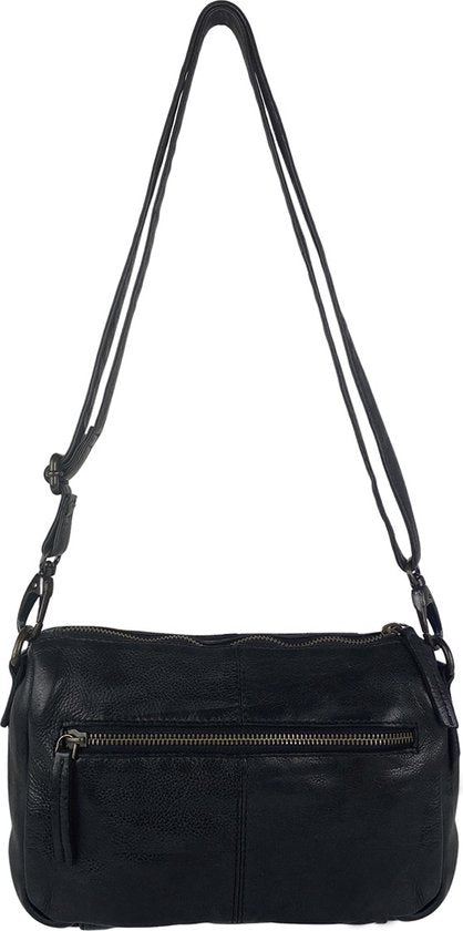 Arrigo schoudertasje dames klein crossbody tas dames gewassen leer zwart - Arrigo Leather Goods