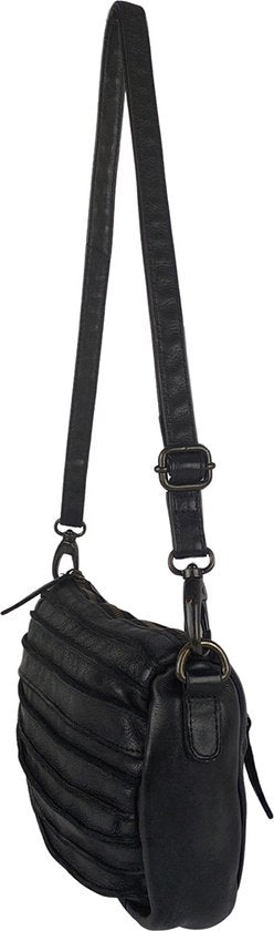 Arrigo schoudertasje dames klein crossbody tas dames gewassen leer zwart - Arrigo Leather Goods