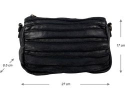 Arrigo schoudertasje dames klein crossbody tas dames gewassen leer zwart - Arrigo Leather Goods
