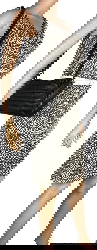 Arrigo schoudertasje dames klein crossbody tas dames gewassen leer zwart - Arrigo Leather Goods