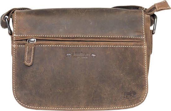 Arrigo schoudertassen dames buffelleer crossbody cognac - Arrigo Leather Goods