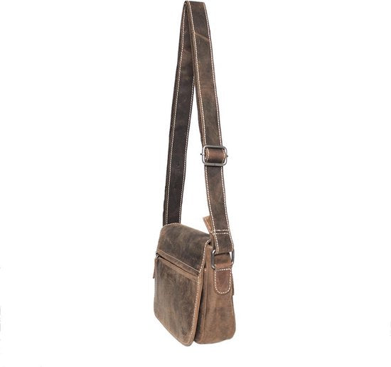 Arrigo schoudertassen dames buffelleer crossbody cognac - Arrigo Leather Goods