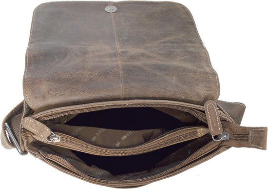 Arrigo schoudertassen dames buffelleer crossbody cognac - Arrigo Leather Goods