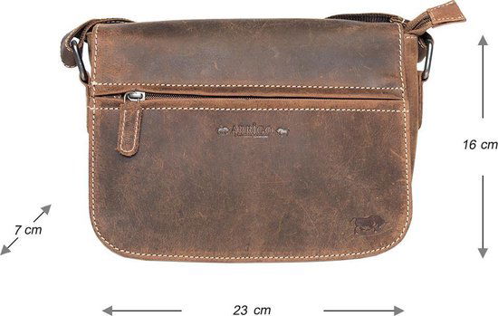 Arrigo schoudertassen dames buffelleer crossbody cognac - Arrigo Leather Goods