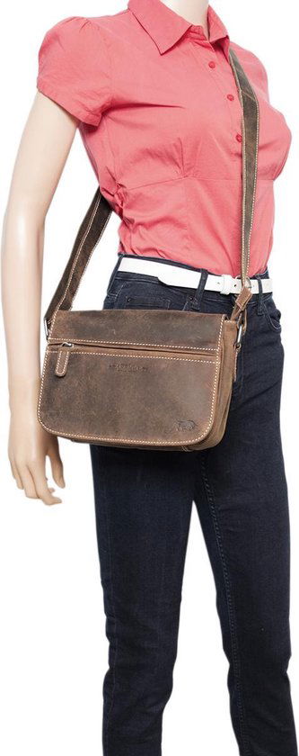 Arrigo schoudertassen dames buffelleer crossbody cognac - Arrigo Leather Goods