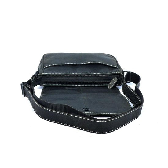 Arrigo schoudertassen dames buffelleer crossbody zwart - Arrigo Leather Goods