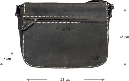 Arrigo schoudertassen dames buffelleer crossbody zwart - Arrigo Leather Goods