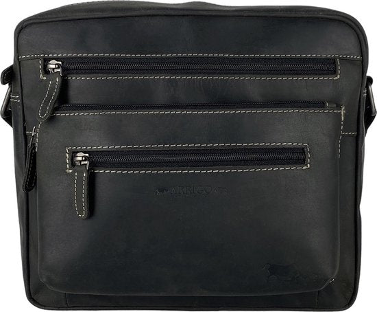 Arrigo tassen schoudertas crossbody tas dames buffelleer leer zwart - Arrigo Leather Goods