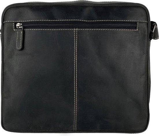 Arrigo tassen schoudertas crossbody tas dames buffelleer leer zwart - Arrigo Leather Goods