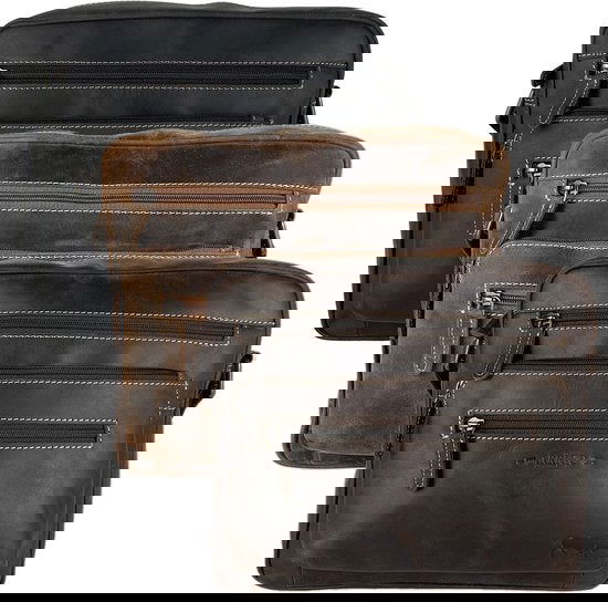 Arrigo tassen schoudertas crossbody tas dames buffelleer leer zwart - Arrigo Leather Goods