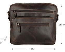 Arrigo tassen schoudertas crossbody tas dames leer donkerbruin - Arrigo Leather Goods