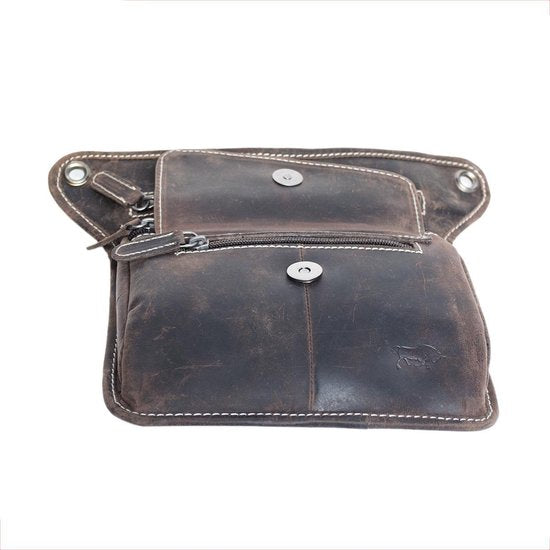 Beentas Motor - Donkerbruin Leer of Leren Schoudertas - Arrigo.nl