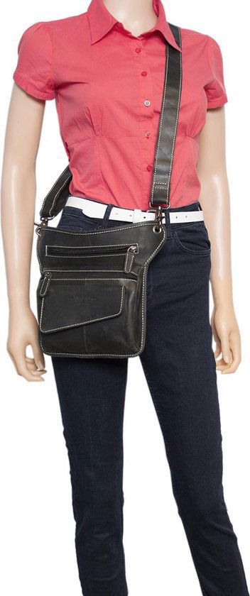 Beentas Motor - Zwart Leer of Leren Schoudertas - Arrigo.nl