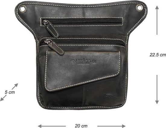 Beentas Motor - Zwart Leer of Leren Schoudertas - Arrigo.nl