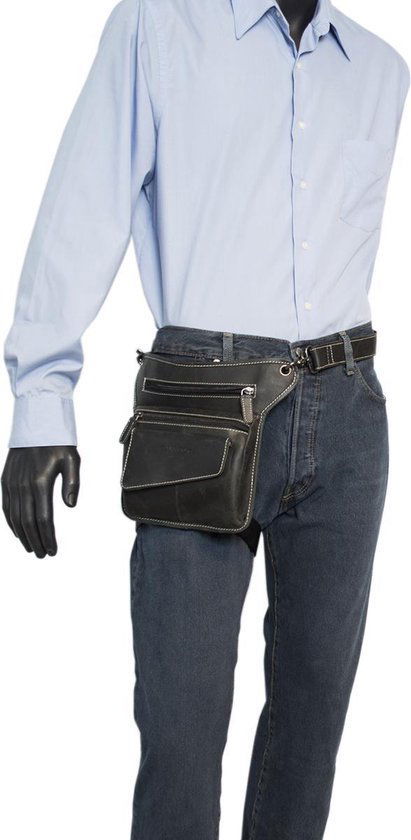 Beentas Motor - Zwart Leer of Leren Schoudertas - Arrigo.nl